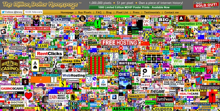 History of the Million Dollar Homepage
