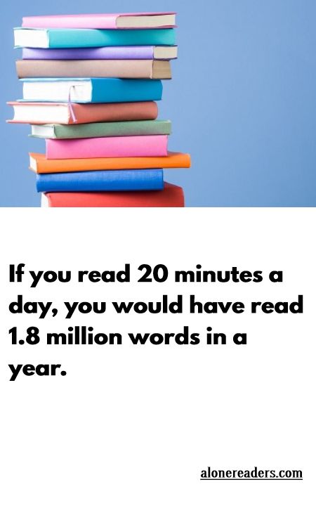 <p>If you read 20 minutes a day, you would have read 1.8 million words in a year.</p>
