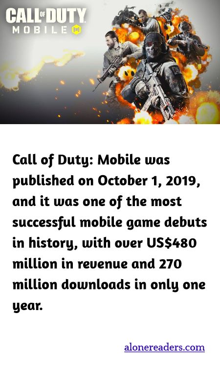 Call of Duty: Mobile was published on October 1, 2019, and it was one of the most successful mobile game debuts in history, with over US$480 million in revenue and 270 million downloads in only one year.