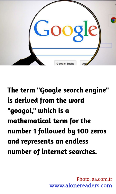 The term "Google search engine" is derived from the word "googol," which is a mathematical term for the number 1 followed by 100 zeros and represents an endless number of internet searches.