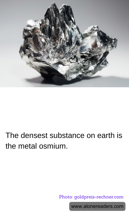 The densest substance on earth is the metal osmium.