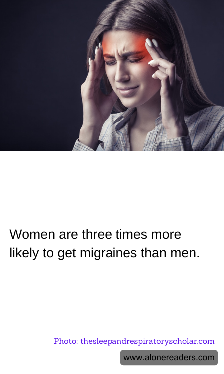 Women are three times more likely to get migraines than men.