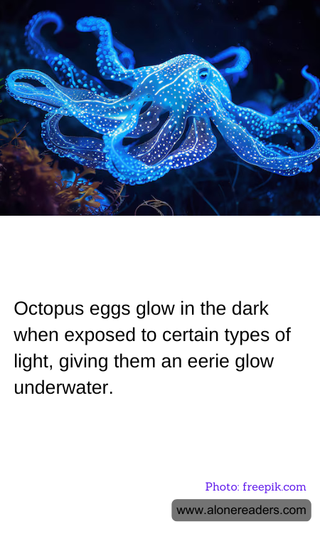 Octopus eggs glow in the dark when exposed to certain types of light, giving them an eerie glow underwater.