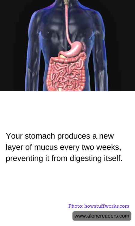 Your stomach produces a new layer of mucus every two weeks, preventing it from digesting itself.