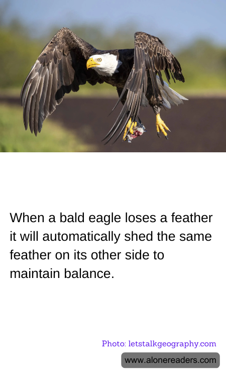 When a bald eagle loses a feather it will automatically shed the same feather on its other side to maintain balance.