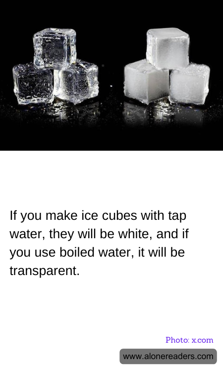 If you make ice cubes with tap water, they will be white, and if you use boiled water, it will be transparent.