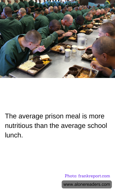 The average prison meal is more nutritious than the average school lunch.