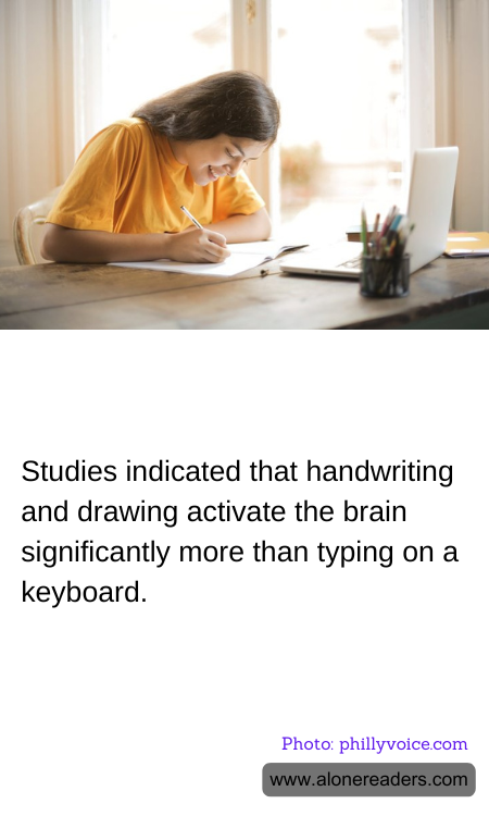 Studies indicated that handwriting and drawing activate the brain significantly more than typing on a keyboard.