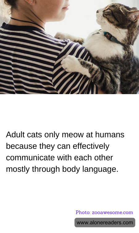 Adult cats only meow at humans because they can effectively communicate with each other mostly through body language.