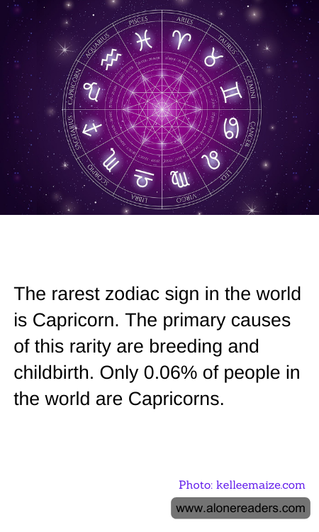 The rarest zodiac sign in the world is Capricorn. The primary causes of this rarity are breeding and childbirth. Only 0.06% of people in the world are Capricorns.