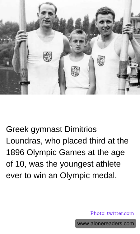Greek gymnast Dimitrios Loundras, who placed third at the 1896 Olympic Games at the age of 10, was the youngest athlete ever to win an Olympic medal.