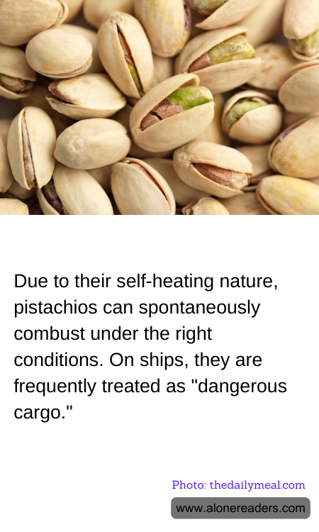 Due to their self-heating nature, pistachios can spontaneously combust under the right conditions. On ships, they are frequently treated as "dangerous cargo."