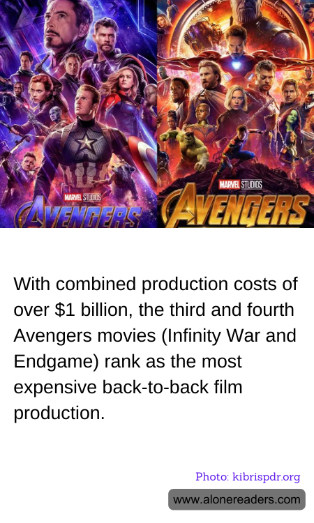 With combined production costs of over $1 billion, the third and fourth Avengers movies (Infinity War and Endgame) rank as the most expensive back-to-back film production.