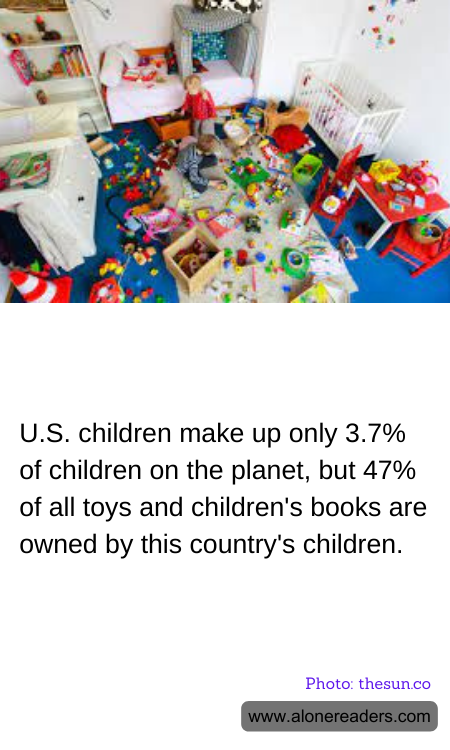 U.S. children make up only 3.7% of children on the planet, but 47% of all toys and children's books are owned by this country's children.