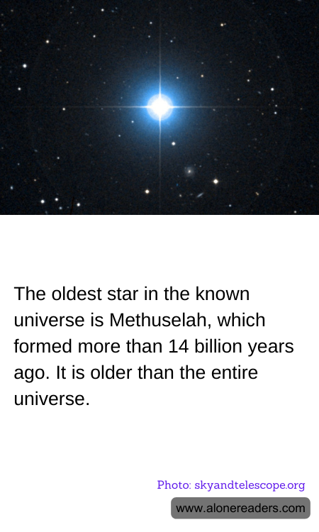 The oldest star in the known universe is Methuselah, which formed more than 14 billion years ago. It is older than the entire universe.
