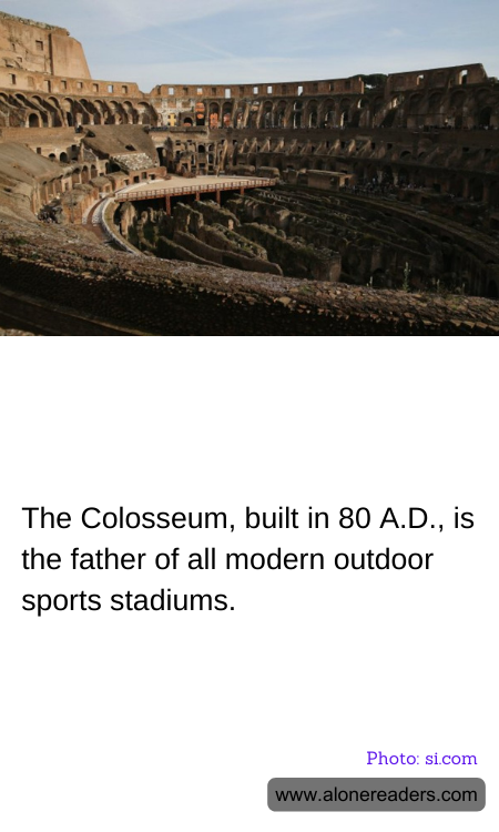 The Colosseum, built in 80 A.D., is the father of all modern outdoor sports stadiums.