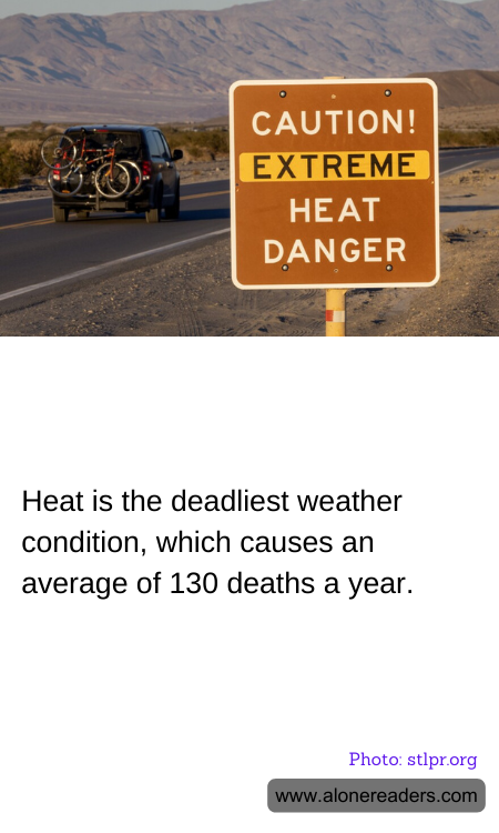 Heat is the deadliest weather condition, which causes an average of 130 deaths a year.