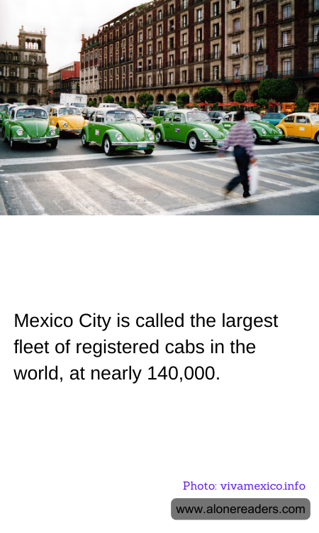 Mexico City is called the largest fleet of registered cabs in the world, at nearly 140,000.