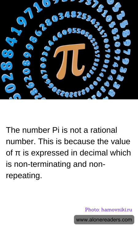 The number Pi is not a rational number. This is because the value of p is expressed in decimal which is non-terminating and non-repeating.