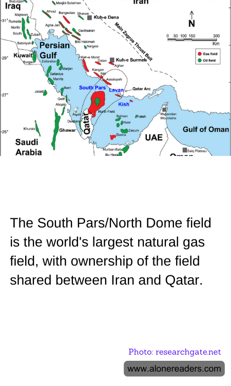 The South Pars/North Dome field is the world's largest natural gas field, with ownership of the field shared between Iran and Qatar.