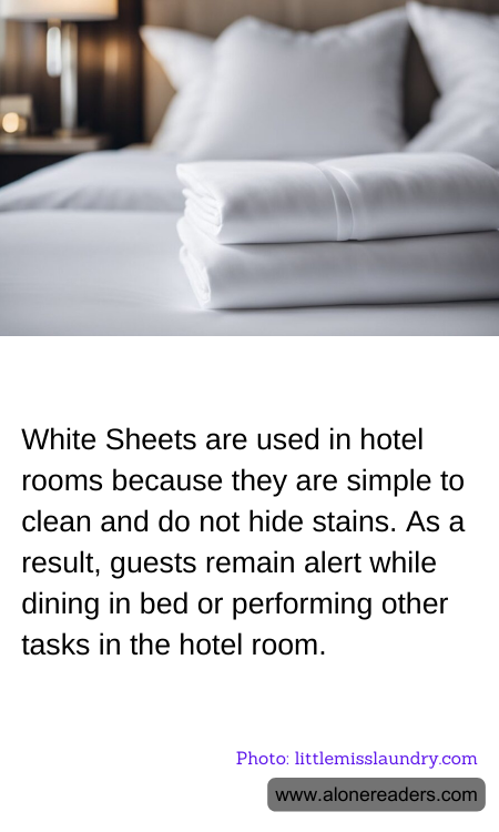 White Sheets are used in hotel rooms because they are simple to clean and do not hide stains. As a result, guests remain alert while dining in bed or performing other tasks in the hotel room.