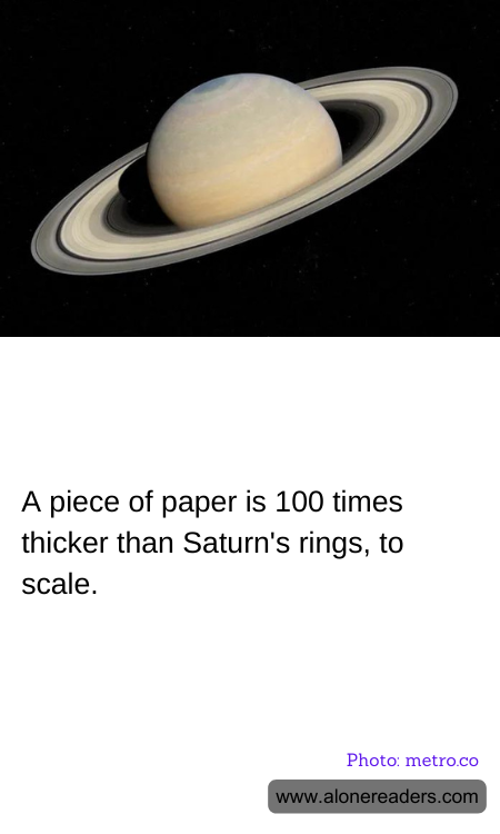 A piece of paper is 100 times thicker than Saturn's rings, to scale.