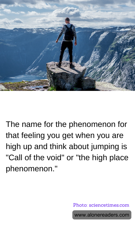 The name for the phenomenon for that feeling you get when you are high up and think about jumping is "Call of the void" or "the high place phenomenon."