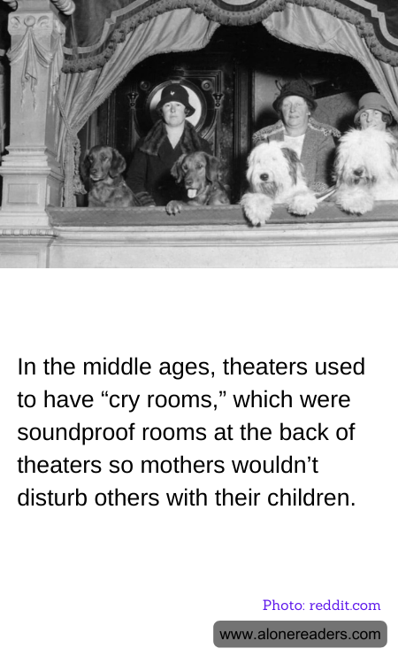 In the middle ages, theaters used to have “cry rooms,” which were soundproof rooms at the back of theaters so mothers wouldn’t disturb others with their children.