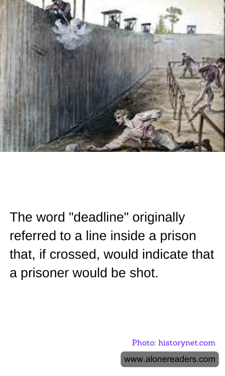 The word "deadline" originally referred to a line inside a prison that, if crossed, would indicate that a prisoner would be shot.