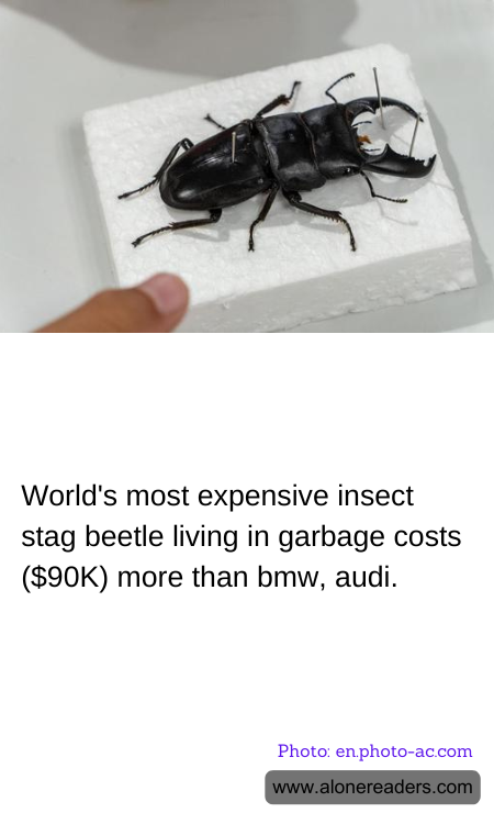 World's most expensive insect stag beetle living in garbage costs ($90K) more than bmw, audi.