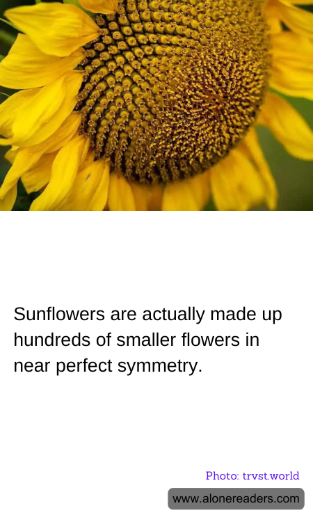 Sunflowers are actually made up hundreds of smaller flowers in near perfect symmetry.