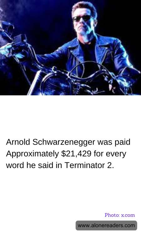 Arnold Schwarzenegger was paid Approximately $21,429 for every word he said in Terminator 2.
