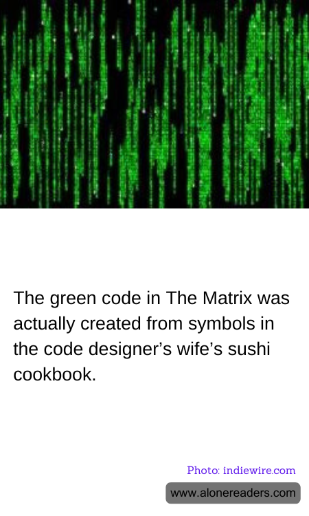 The green code in The Matrix was actually created from symbols in the code designer’s wife’s sushi cookbook.