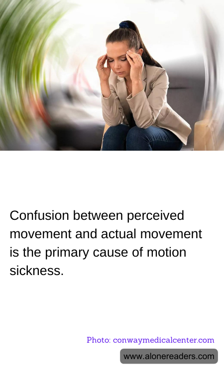 Confusion between perceived movement and actual movement is the primary cause of motion sickness.