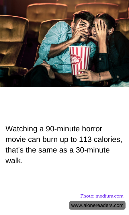 Watching a 90-minute horror movie can burn up to 113 calories, that's the same as a 30-minute walk.