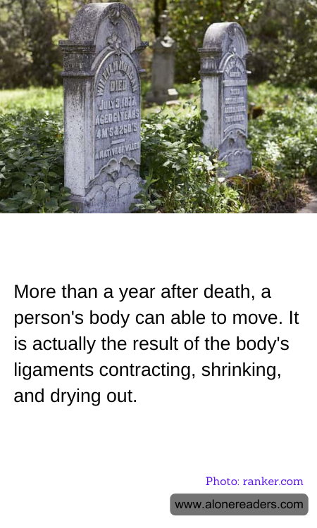 More than a year after death, a person's body can able to move. It is actually the result of the body's ligaments contracting, shrinking, and drying out.