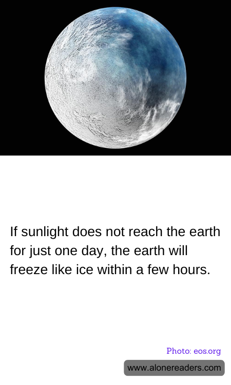 If sunlight does not reach the earth for just one day, the earth will freeze like ice within a few hours.