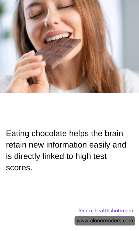 Eating chocolate helps the brain retain new information easily and is directly linked to high test scores.