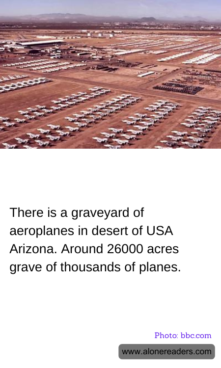 There is a graveyard of aeroplanes in desert of USA Arizona. Around 26000 acres grave of thousands of planes.