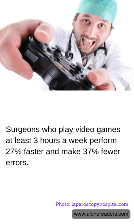 Surgeons who play video games at least 3 hours a week perform 27% faster and make 37% fewer errors.