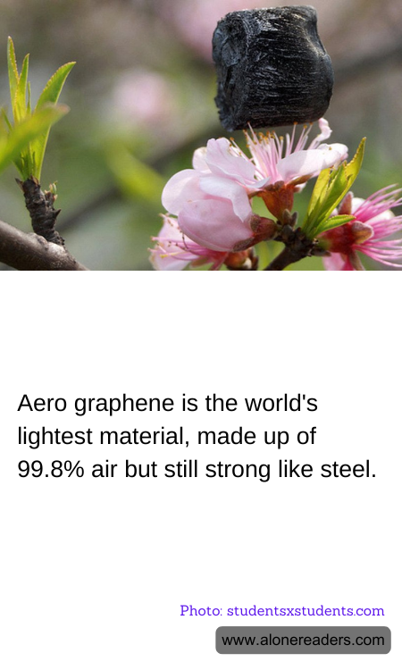 Aero graphene is the world's lightest material, made up of 99.8% air but still strong like steel.