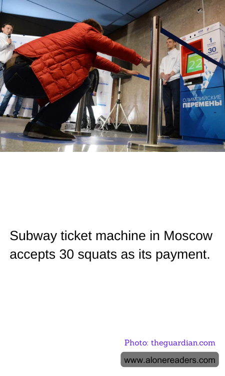 Subway ticket machine in Moscow accepts 30 squats as its payment.