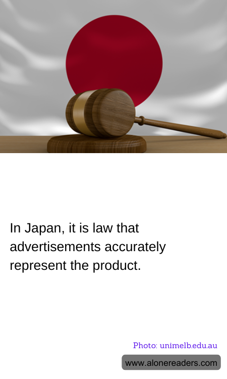 In Japan, it is law that advertisements accurately represent the product.