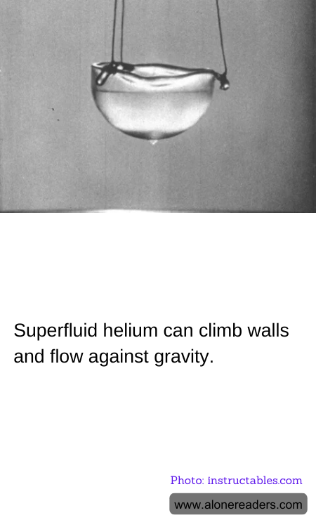 Superfluid helium can climb walls and flow against gravity.
