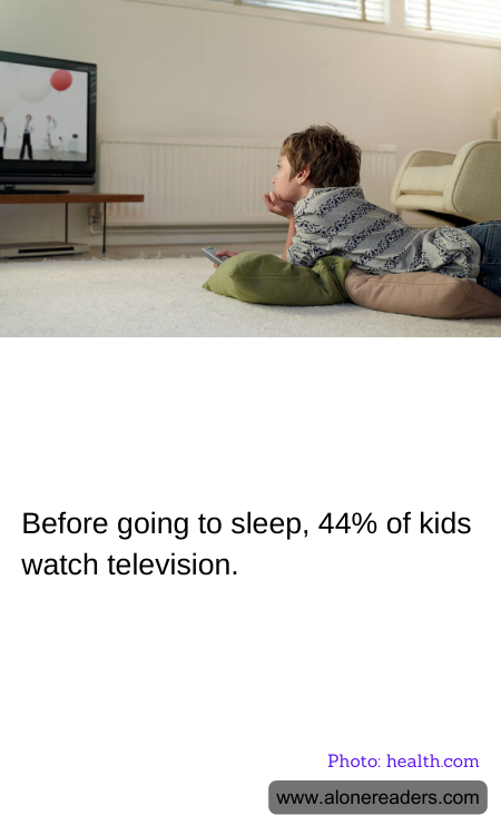 Before going to sleep, 44% of kids watch television.