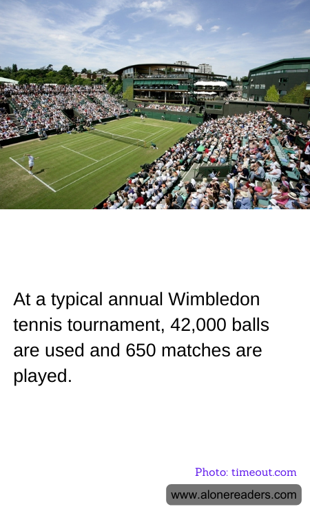 At a typical annual Wimbledon tennis tournament, 42,000 balls are used and 650 matches are played.