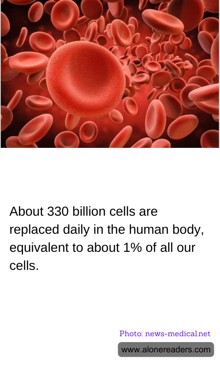 About 330 billion cells are replaced daily in the human body, equivalent to about 1% of all our cells.