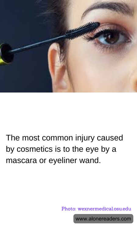 The most common injury caused by cosmetics is to the eye by a mascara or eyeliner wand.