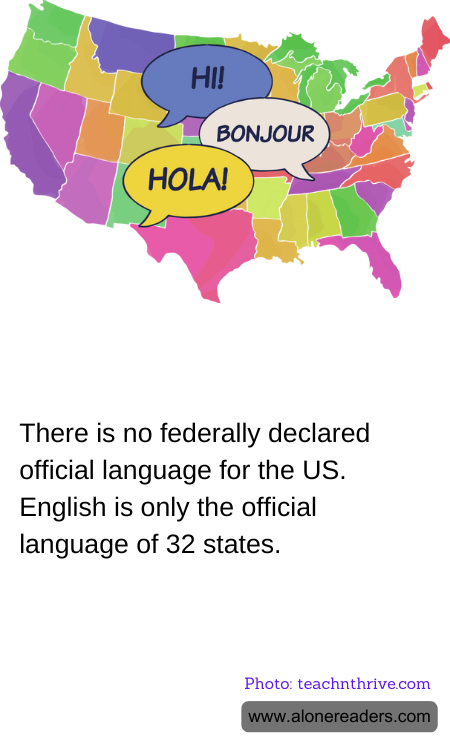 There is no federally declared official language for the US. English is only the official language of 32 states.