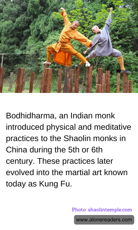 Bodhidharma, an Indian monk introduced physical and meditative practices to the Shaolin monks in China during the 5th or 6th century. These practices later evolved into the martial art known today as Kung Fu.